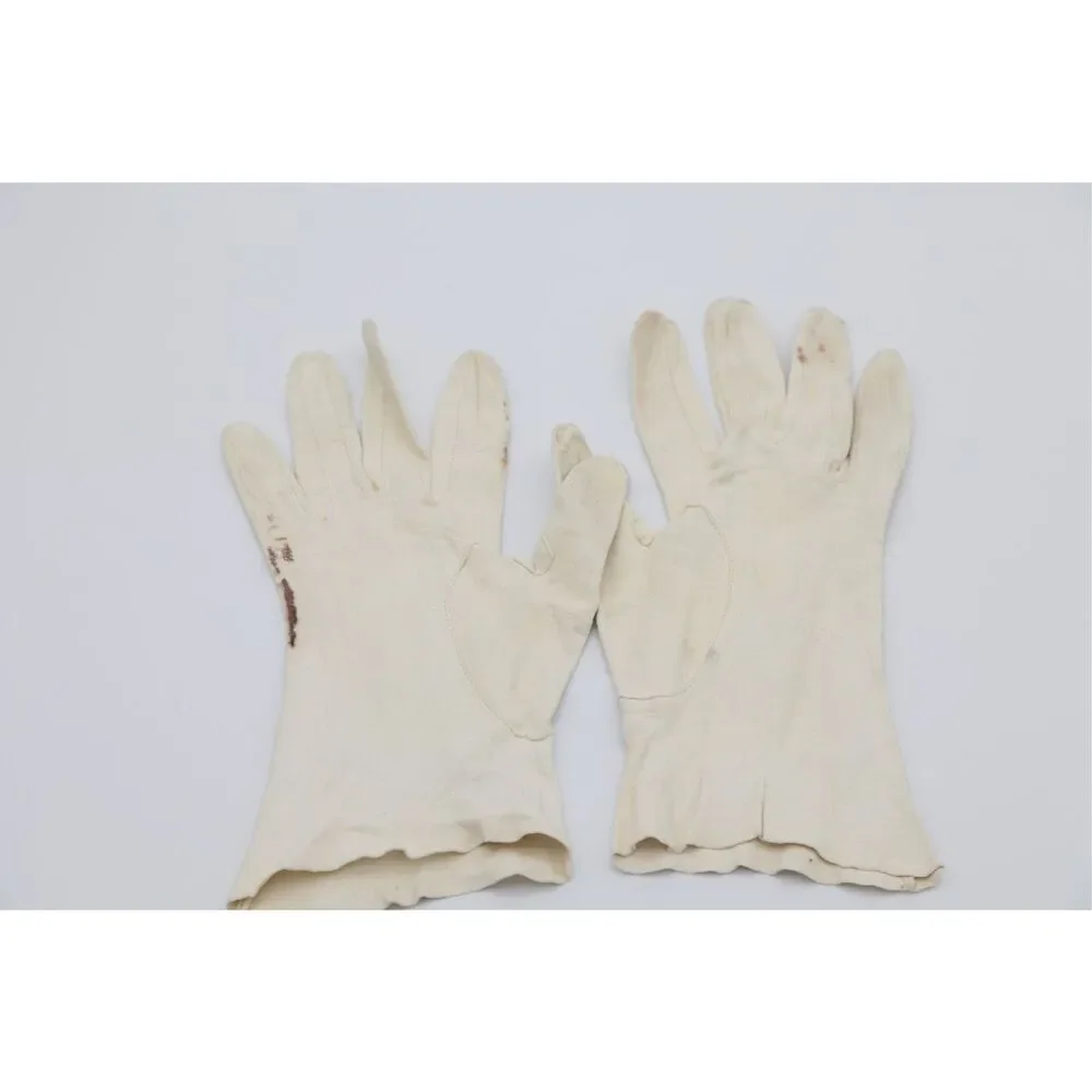 1940s–50s Vintage Kid Leather Gloves Women‎ Size 6 1/2 Ivory Cream